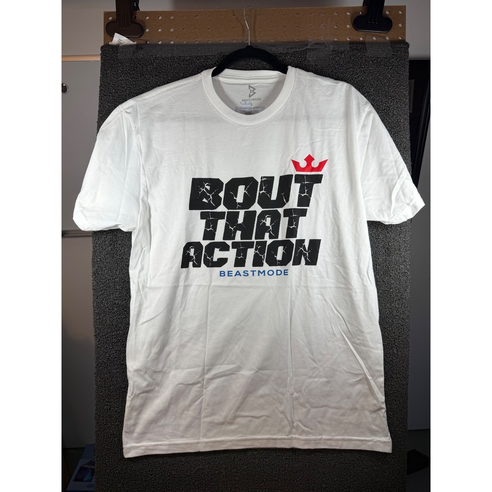 Beastmode T-Shirt Mens Large White Bout That Action PFL Graphic Tee